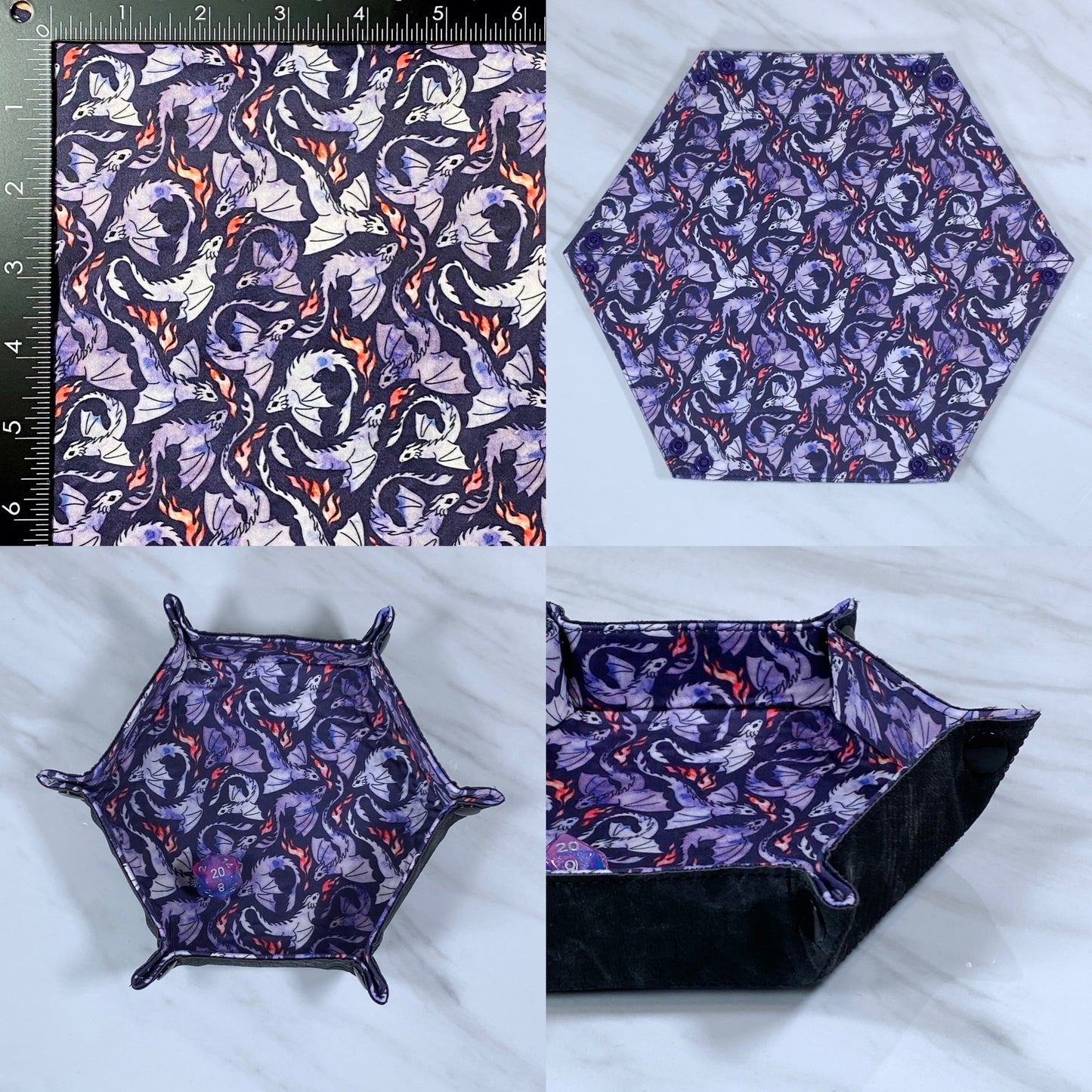Small Dragons Hex Snap Dice Tray