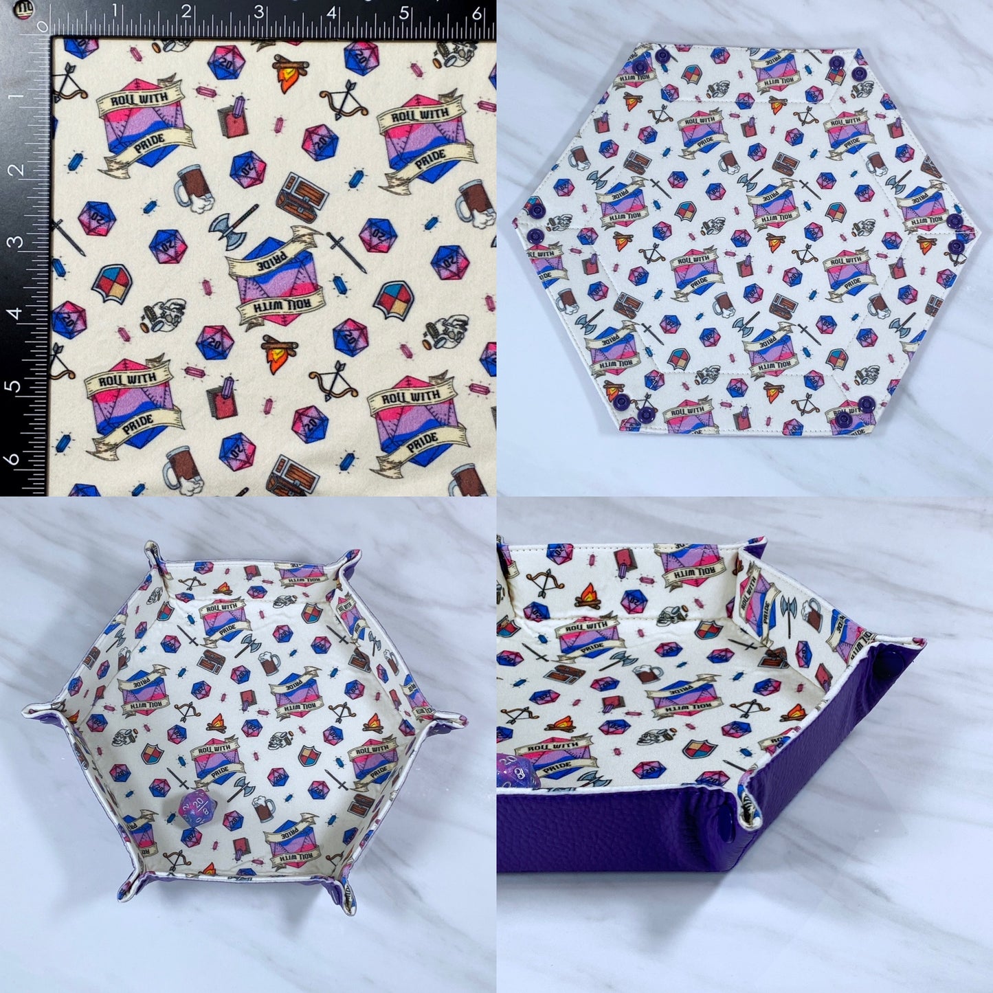Roll With Pride Hex Snap Dice Tray