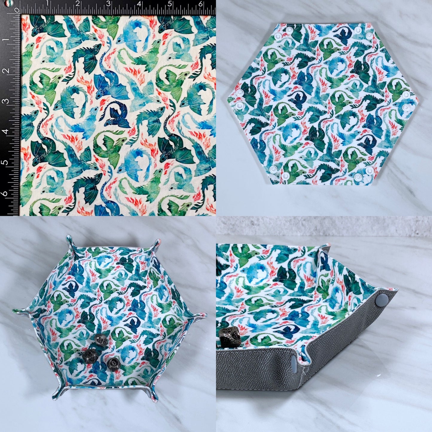Small Dragons Hex Snap Dice Tray