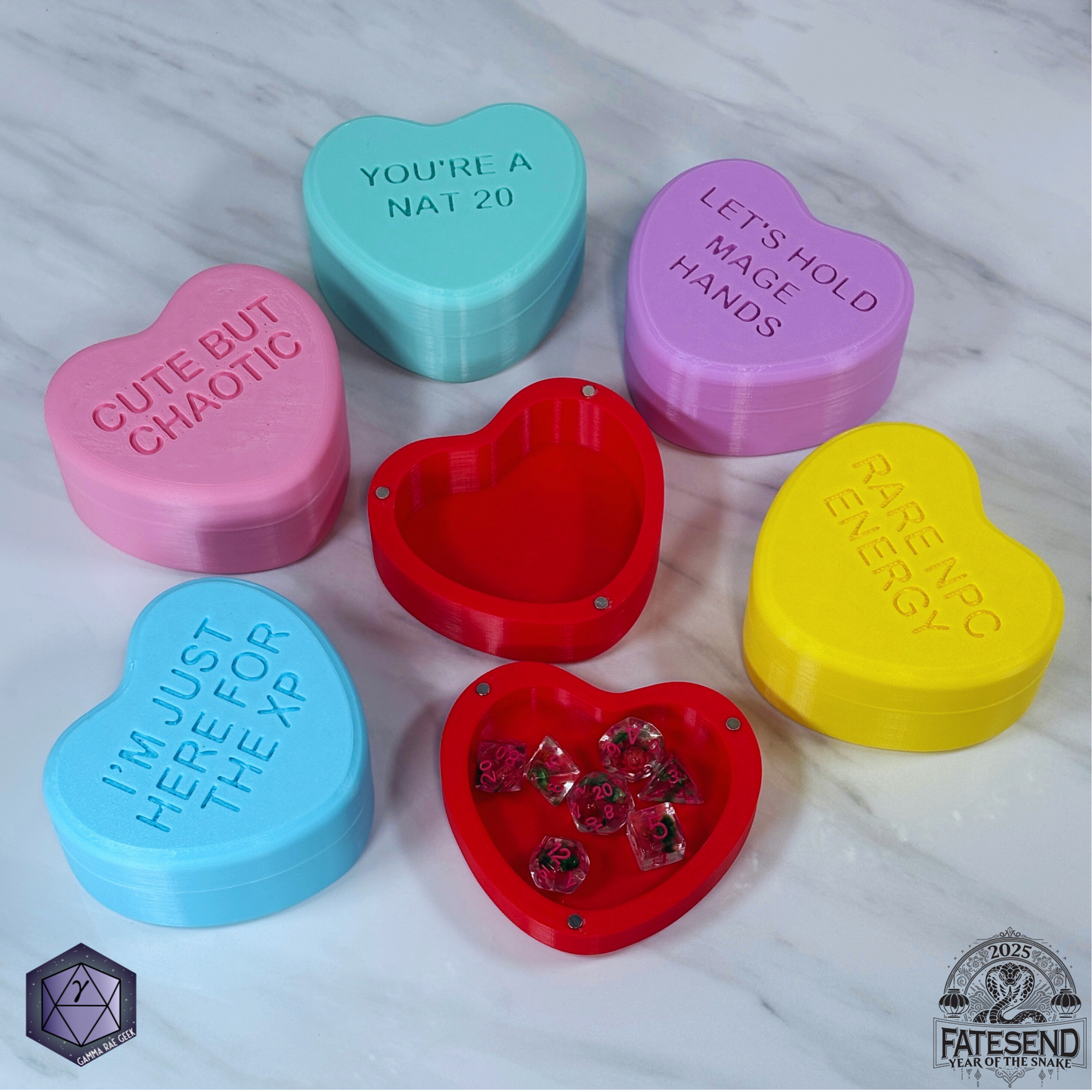 Candy Heart Dice Box