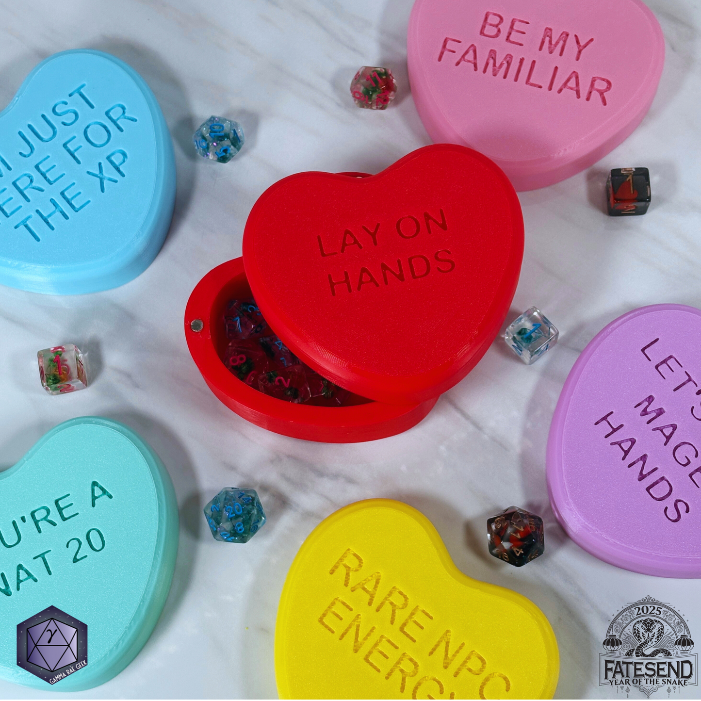 Candy Heart Dice Box