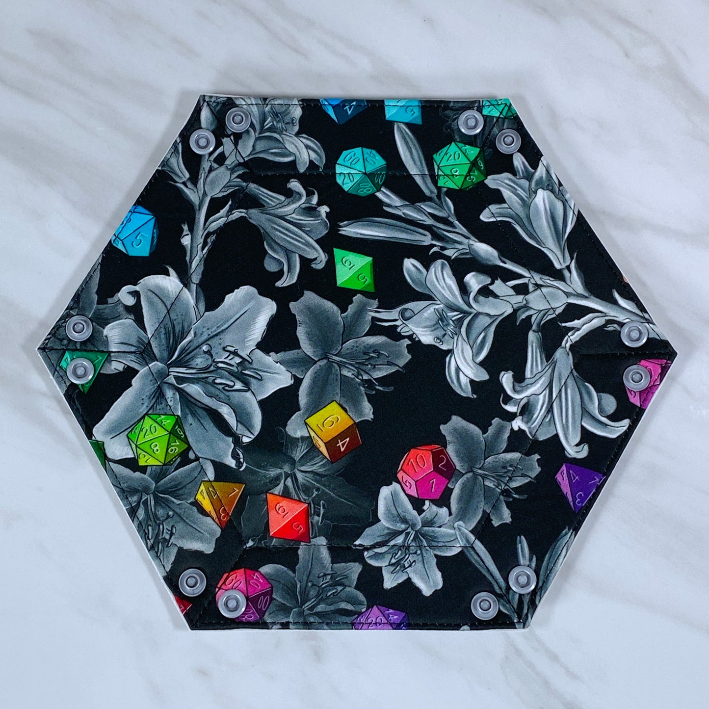 Floral Dice Hex Snap Dice Tray