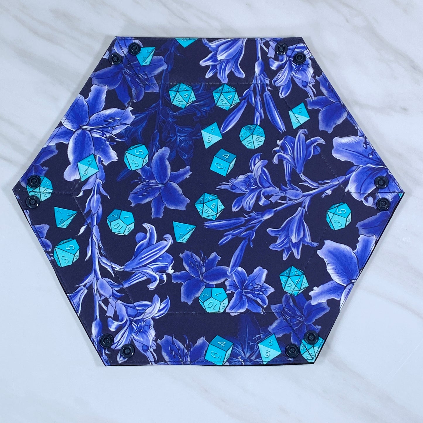 Floral Dice Hex Snap Dice Tray