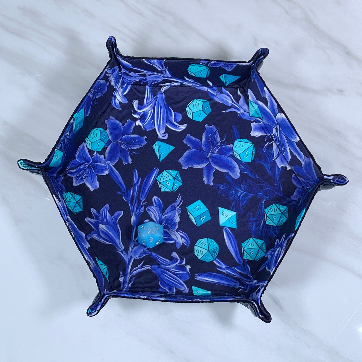 Floral Dice Hex Snap Dice Tray