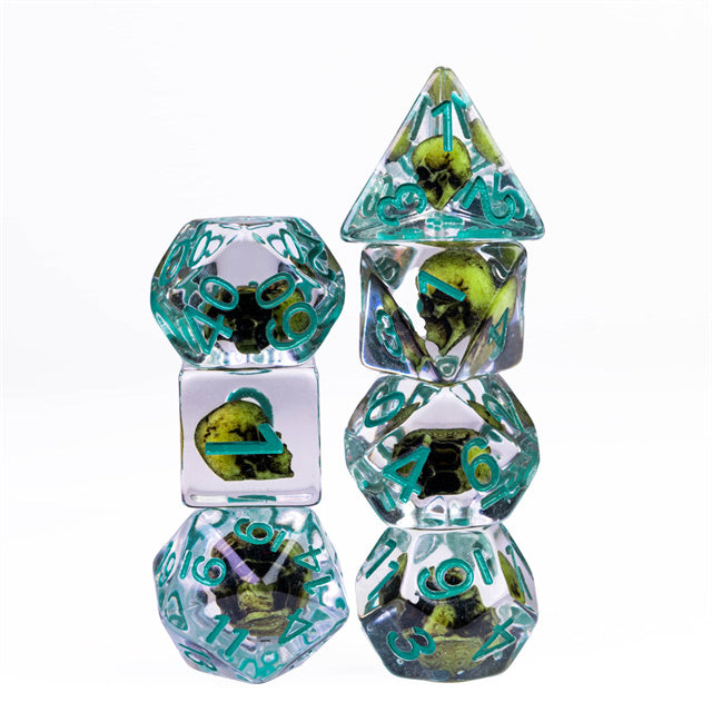 Green Eldritch Skull RPG Dice