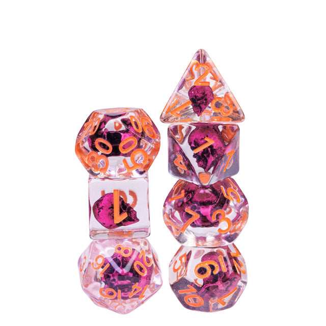 Magenta Eldritch Skull RPG Dice