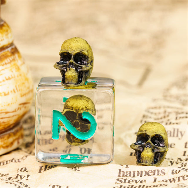 Green Eldritch Skull RPG Dice