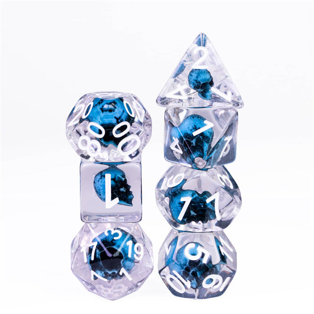 Blue Eldritch Skull RPG Dice