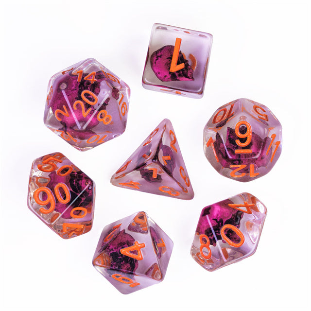 Magenta Eldritch Skull RPG Dice