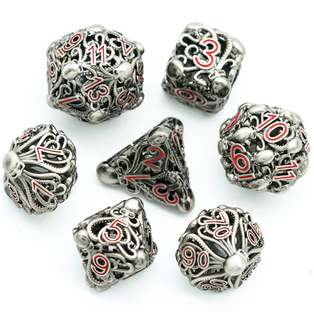 Cephalopod Dice, Nickel and Red