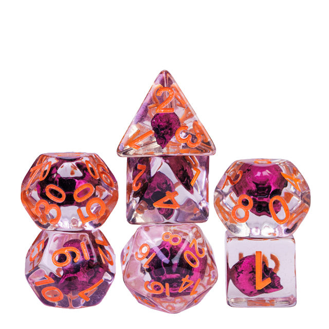 Magenta Eldritch Skull RPG Dice