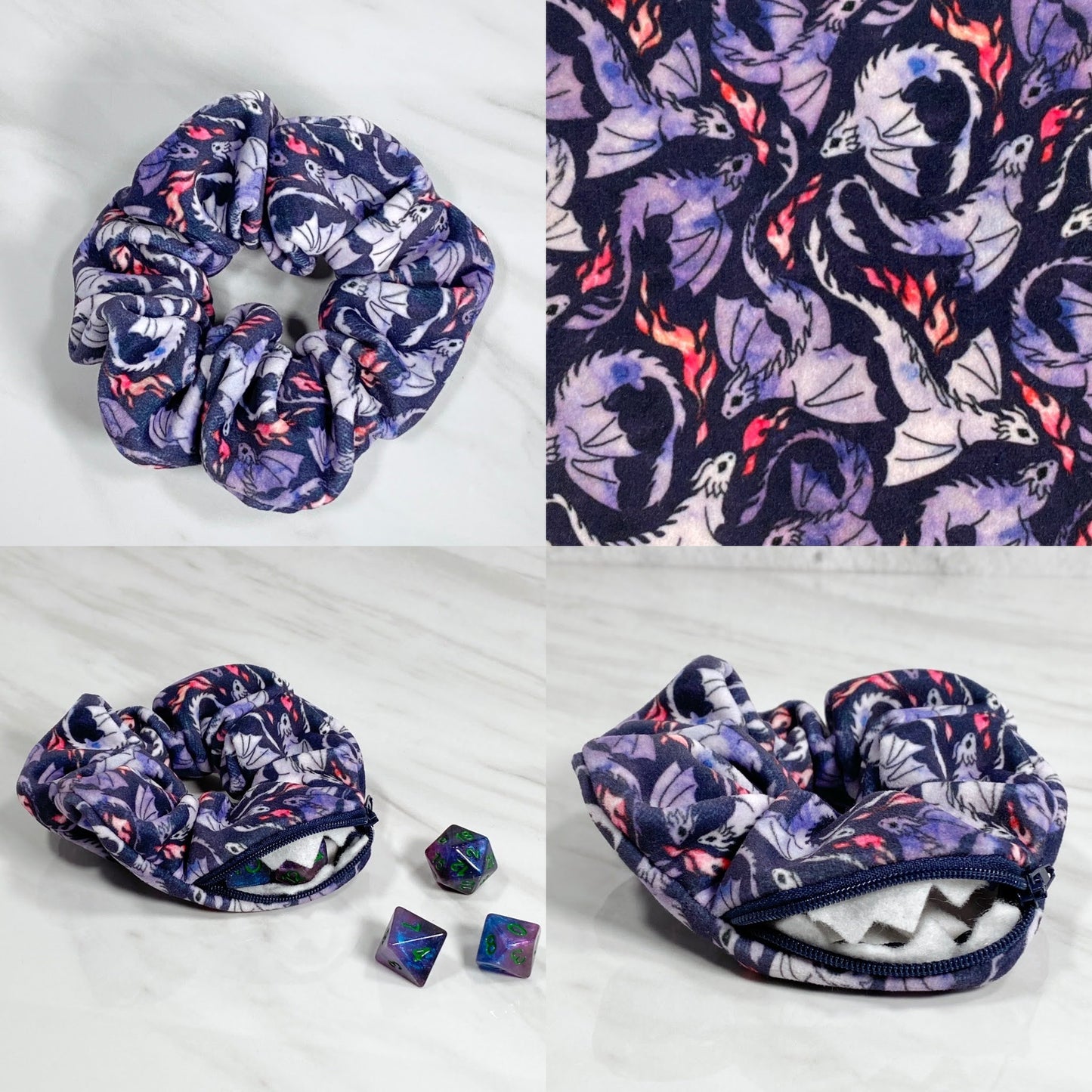 Velvet Dragon Mimic Scrunchie