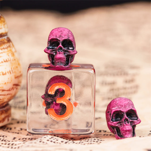 Magenta Eldritch Skull RPG Dice