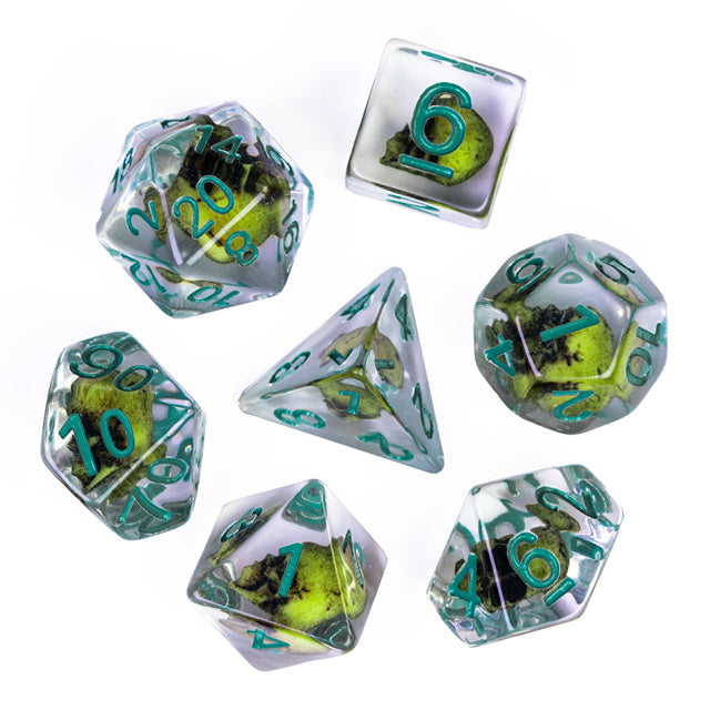 Green Eldritch Skull RPG Dice