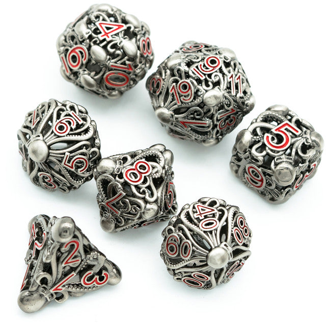 Cephalopod Dice, Nickel and Red