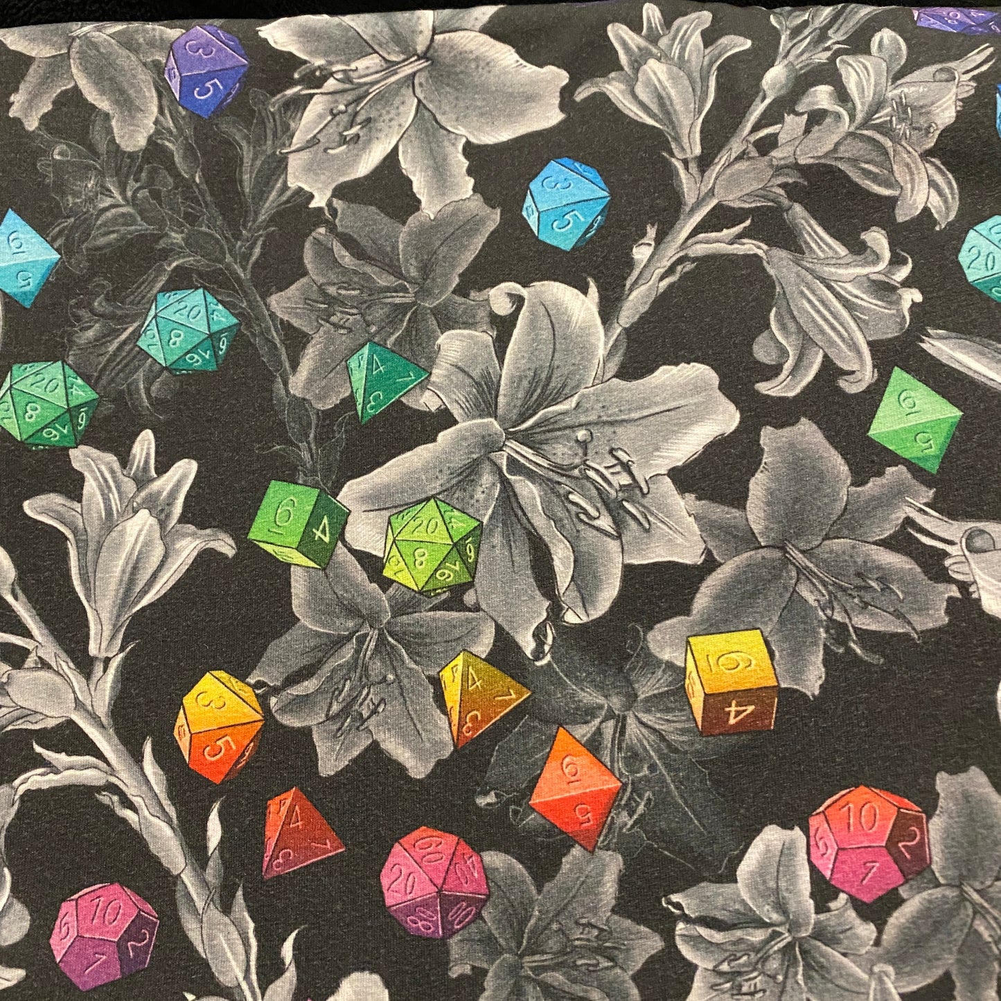 Dice Floral Zipper Bag