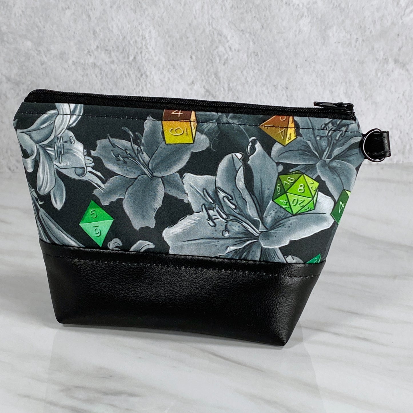 Dice Floral Zipper Bag