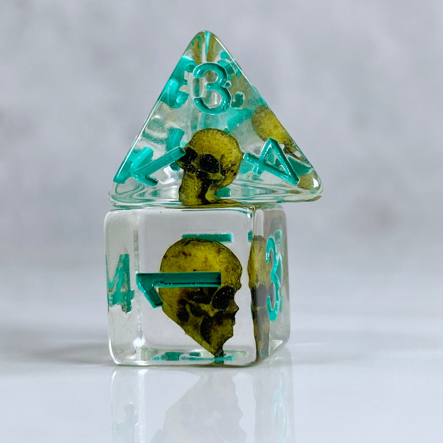 Green Eldritch Skull RPG Dice