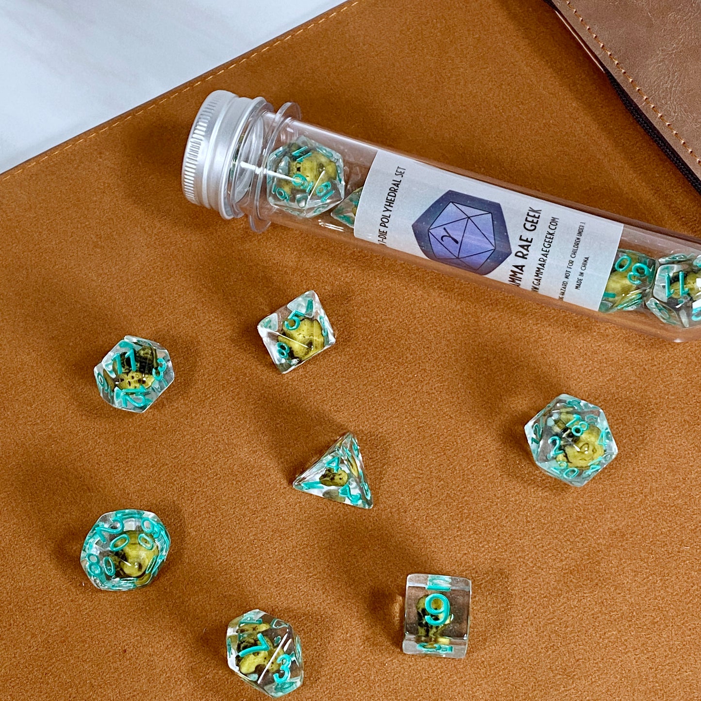 Green Eldritch Skull RPG Dice
