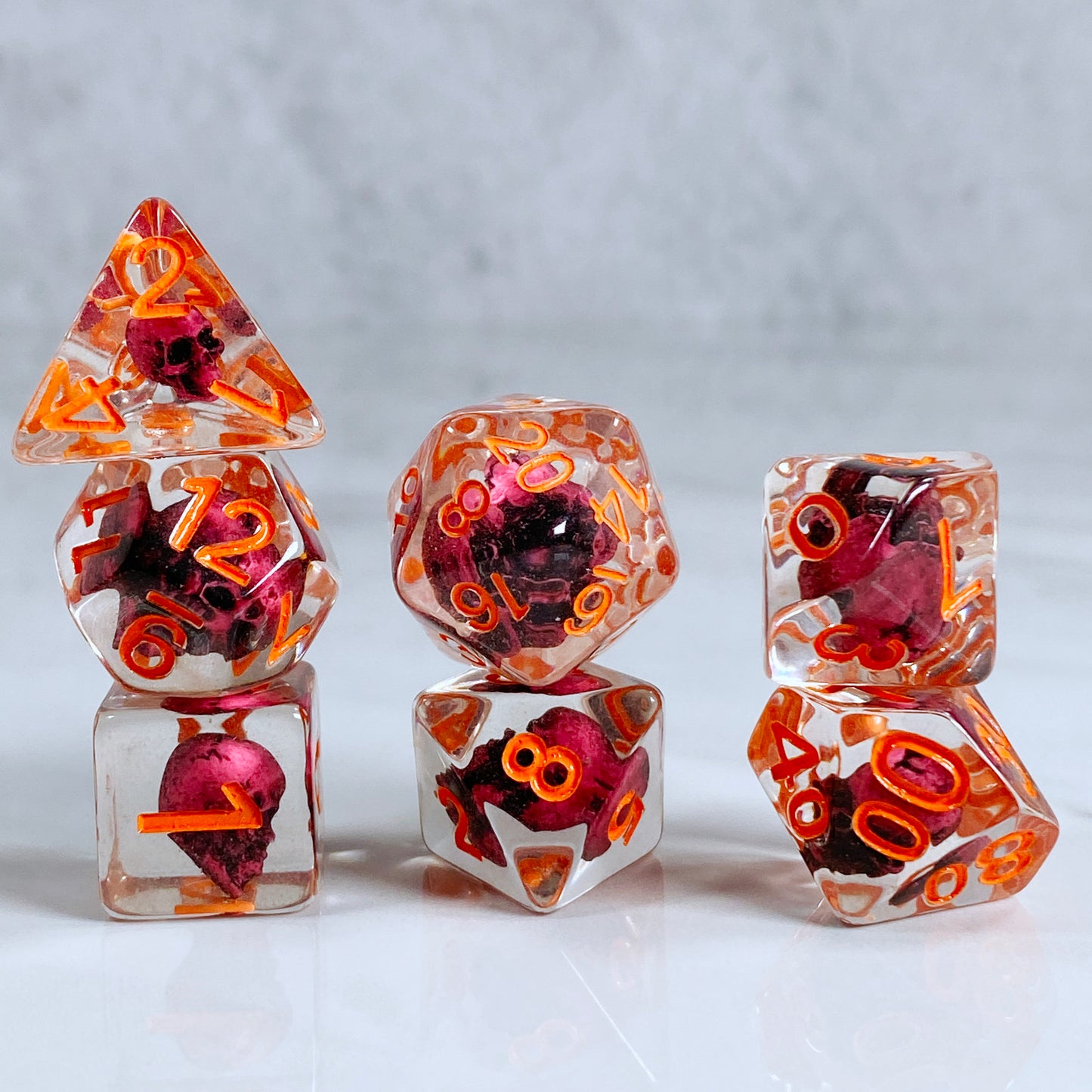 Magenta Eldritch Skull RPG Dice