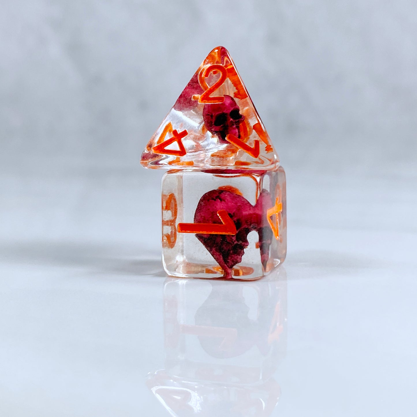 Magenta Eldritch Skull RPG Dice