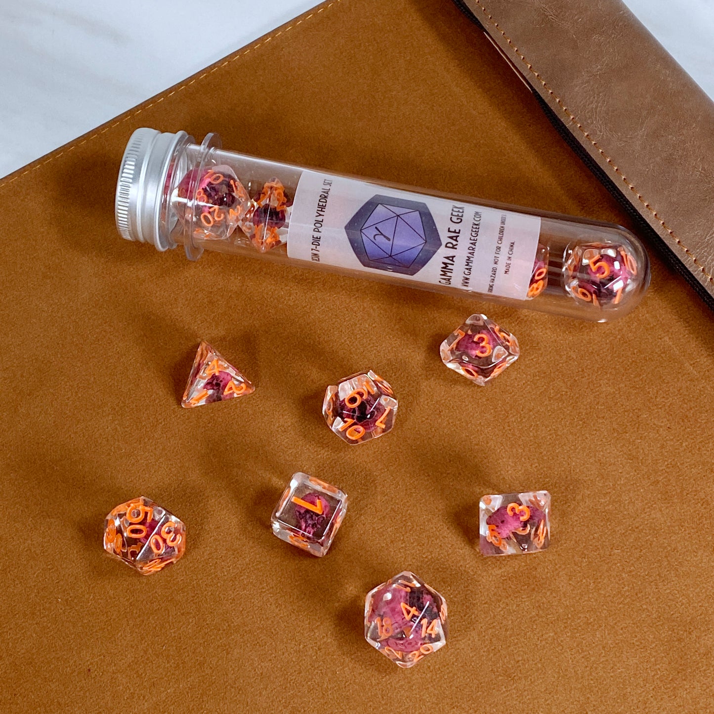 Magenta Eldritch Skull RPG Dice