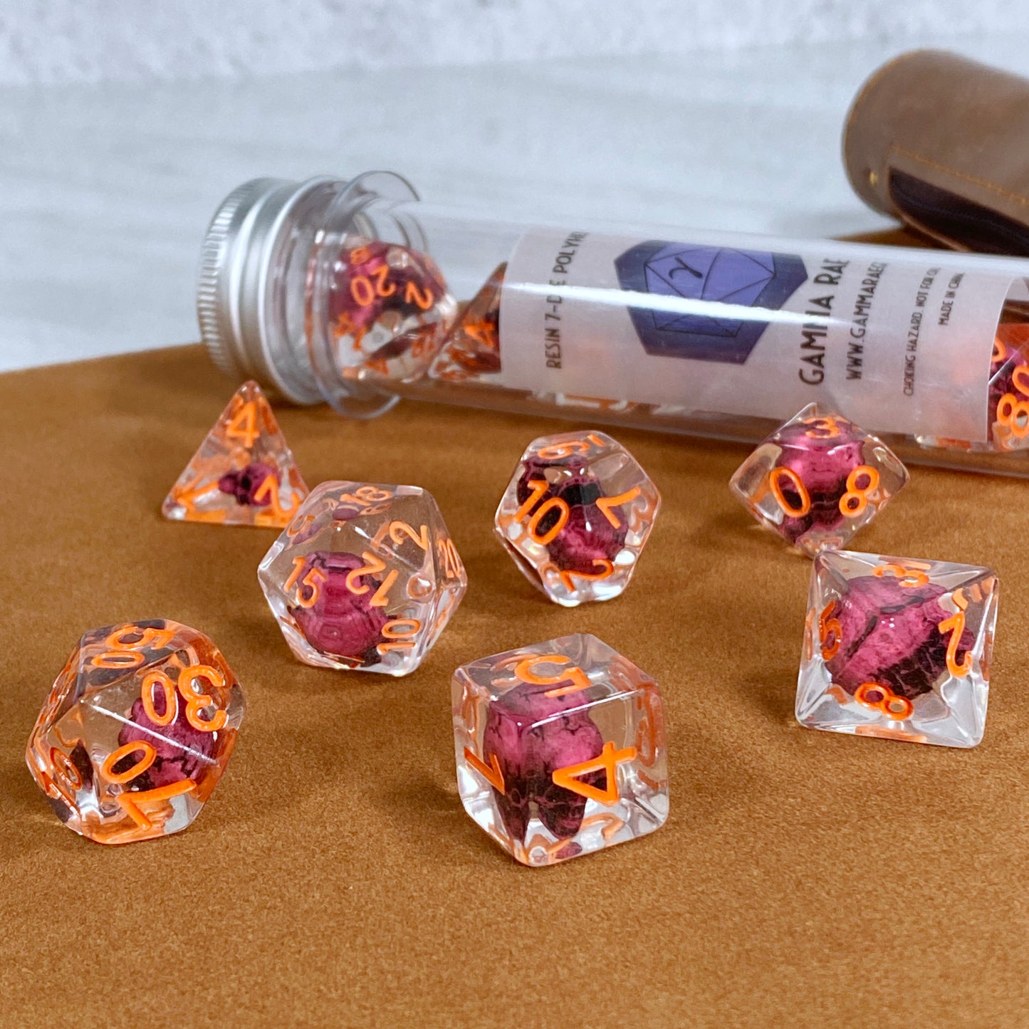 Magenta Eldritch Skull RPG Dice