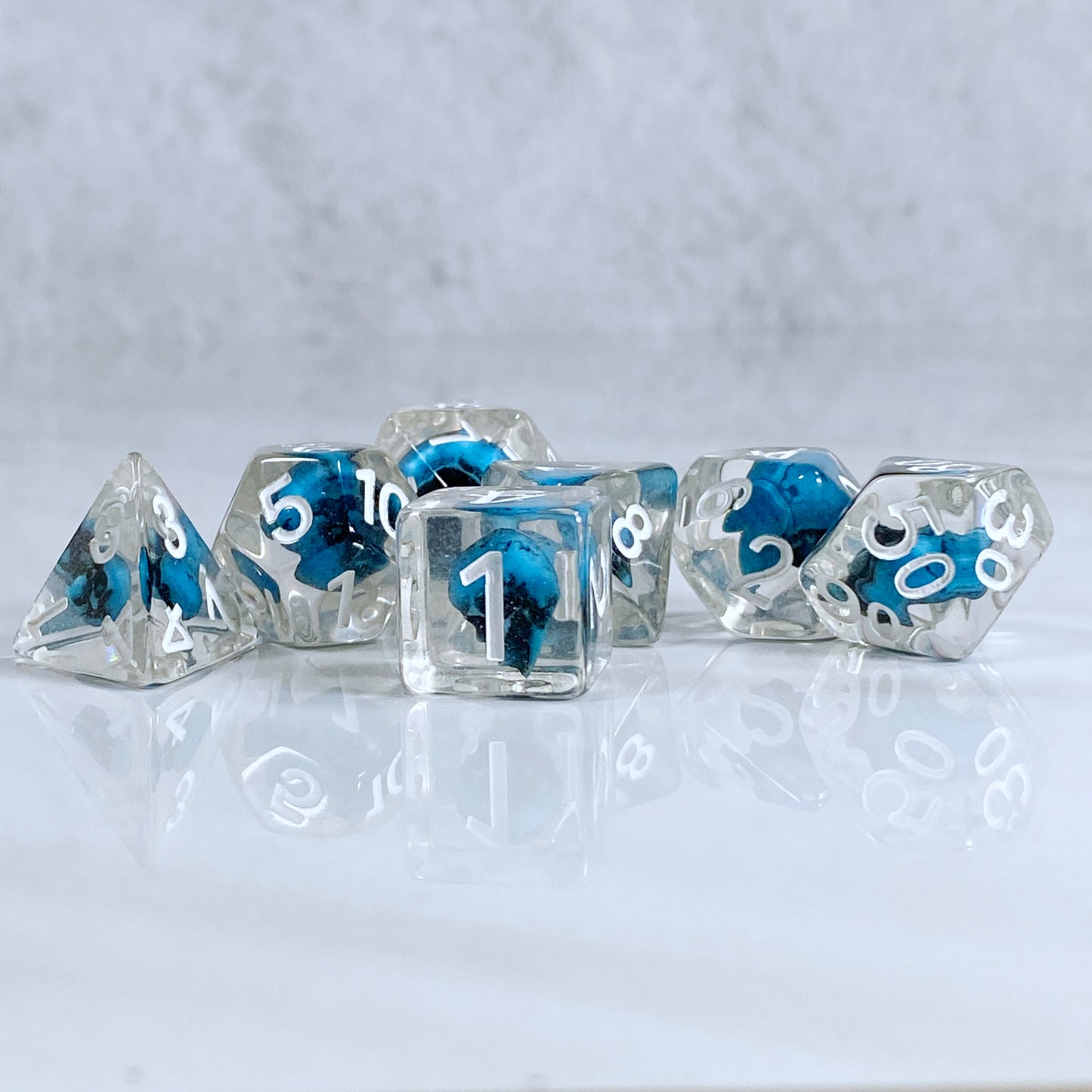 Blue Eldritch Skull RPG Dice