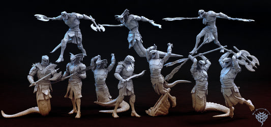 Yuan-ti Warrior Pose 3, Arm Out, Mini Monster Mayhem