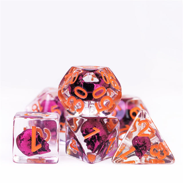 Magenta Eldritch Skull RPG Dice
