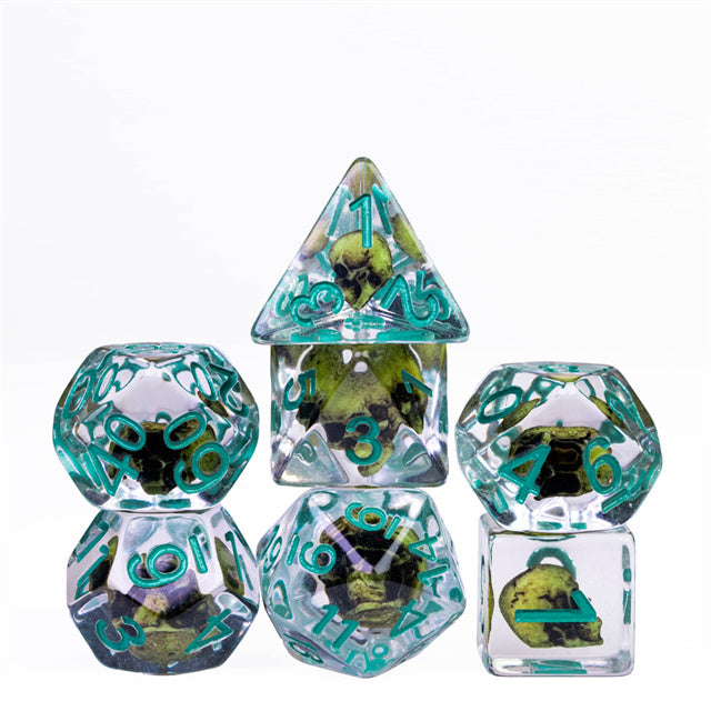 Green Eldritch Skull RPG Dice
