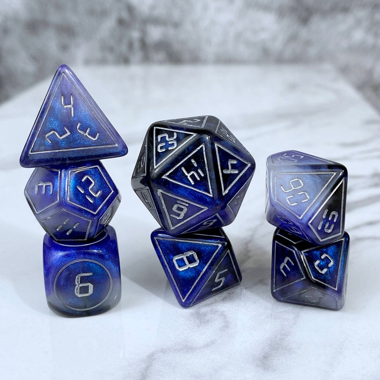 Back in Time Blue and Black Dice