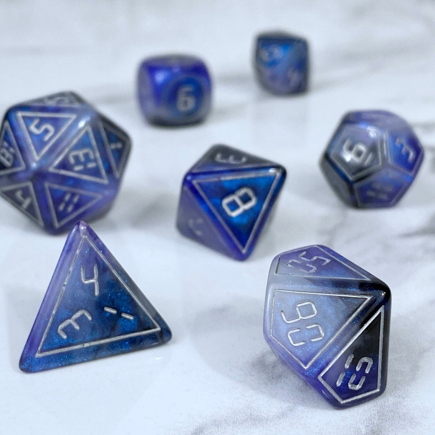 Back in Time Blue and Black Dice