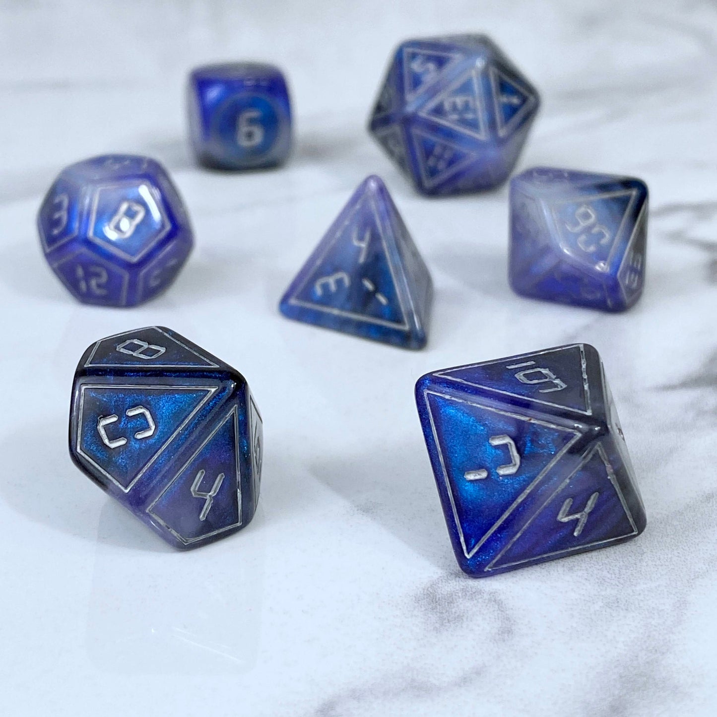 Back in Time Blue and Black Dice
