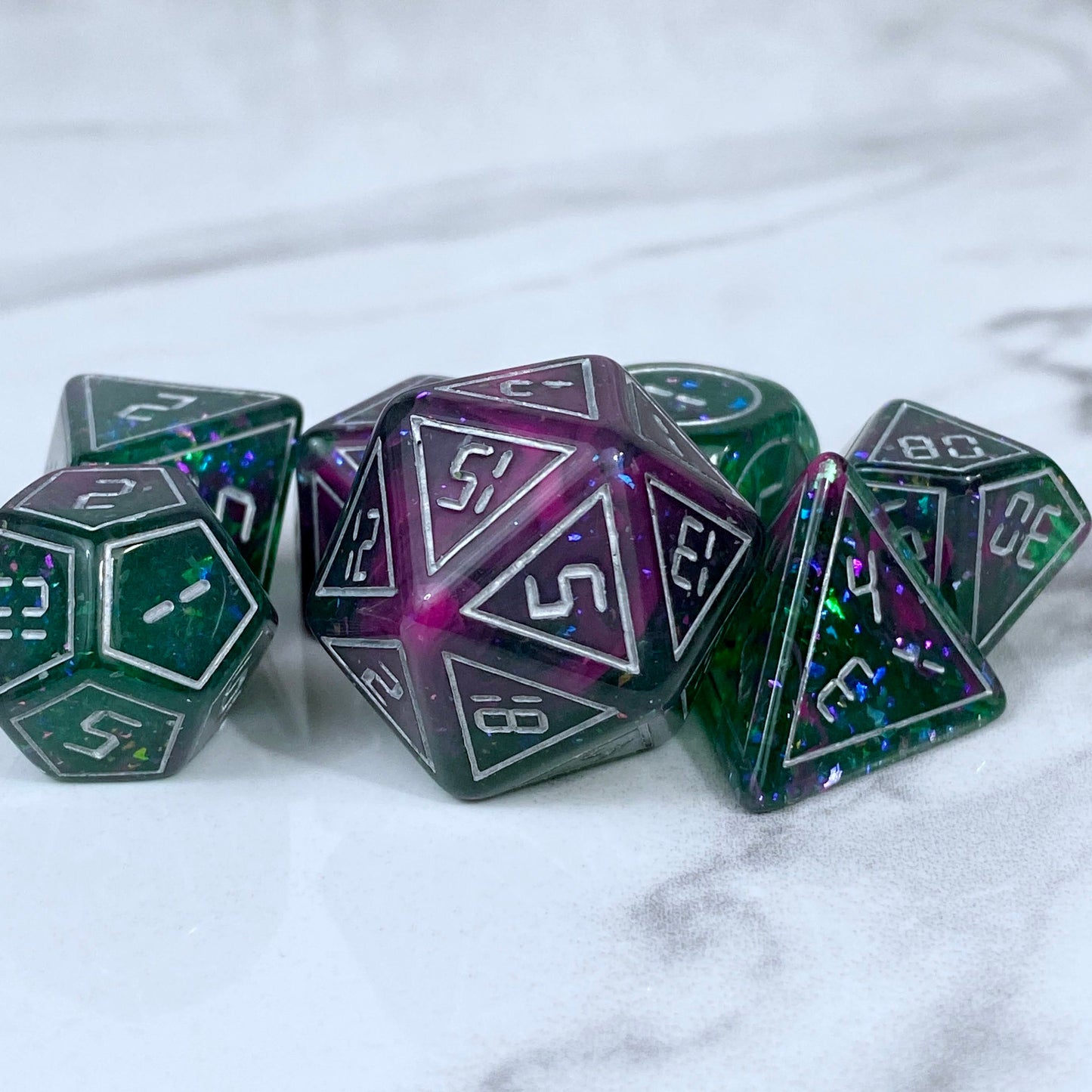 Back in Time Pink and Green Dice