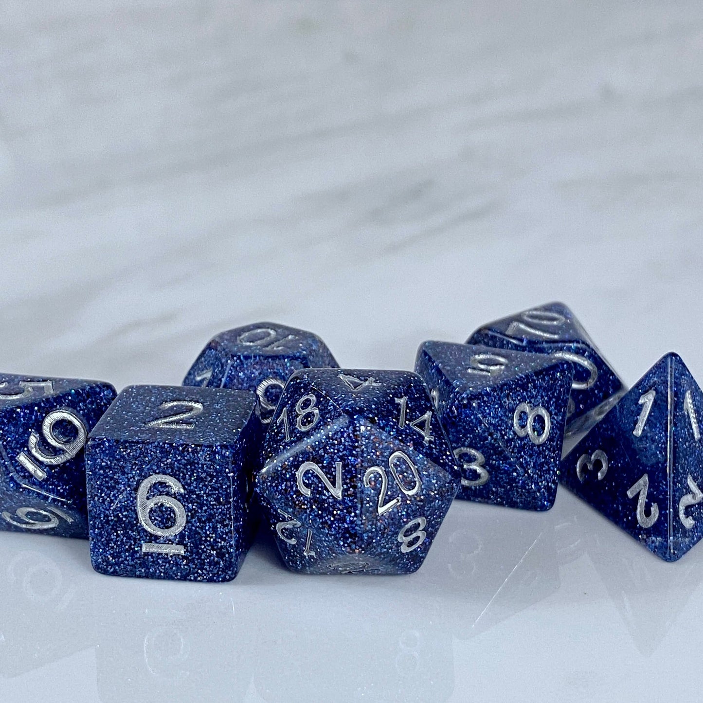 Pixie Dust Cobalt Polyhedral Dice
