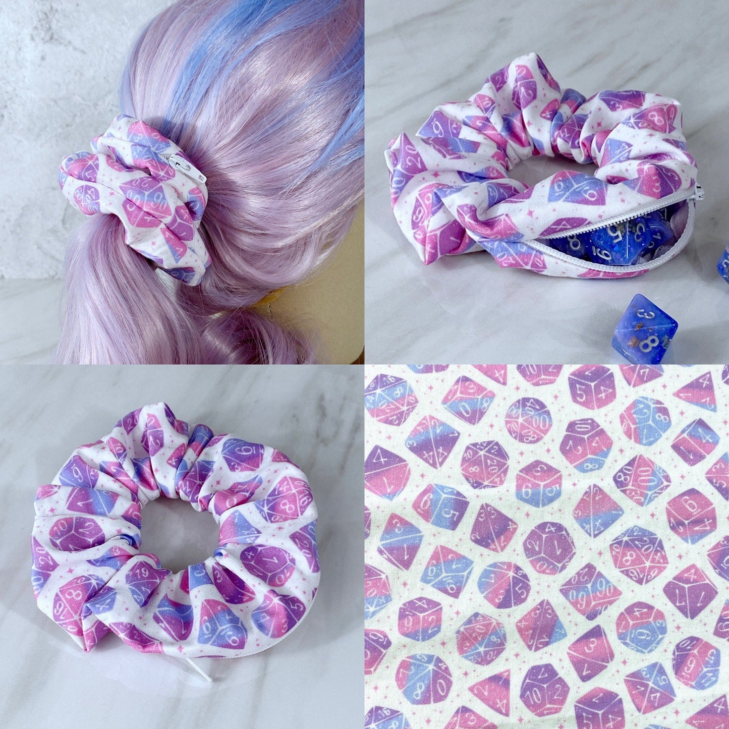 Galaxy Dice Mimic Scrunchie