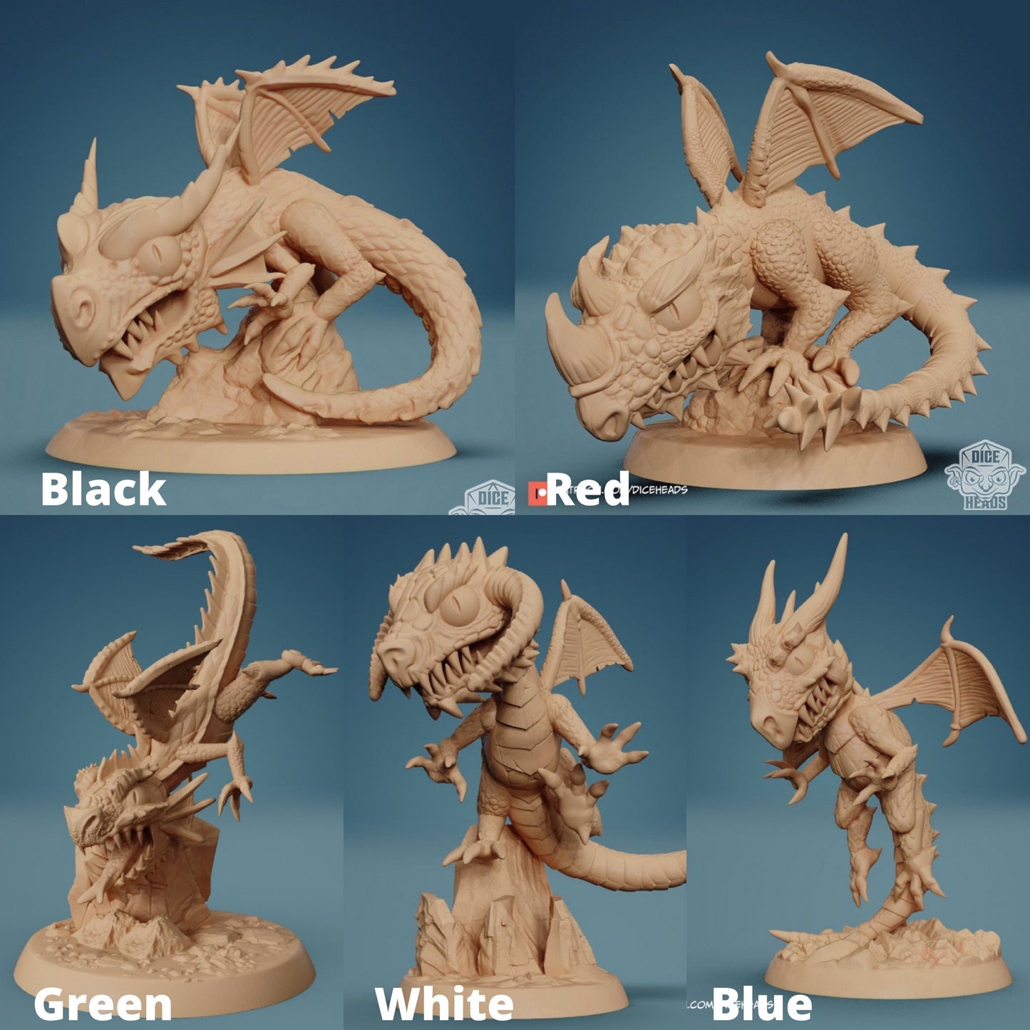 Young Dragon Chibi, Dice Heads