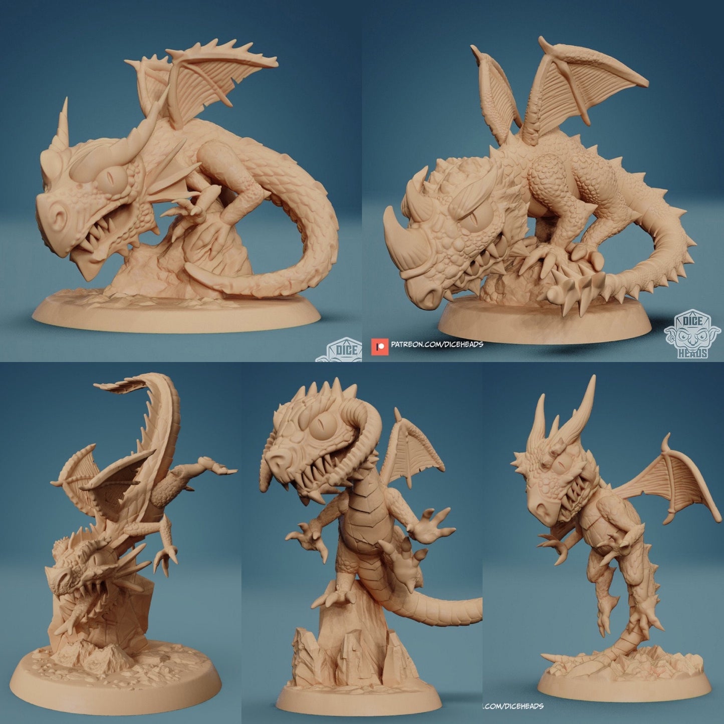 Young Dragon Chibi, Dice Heads