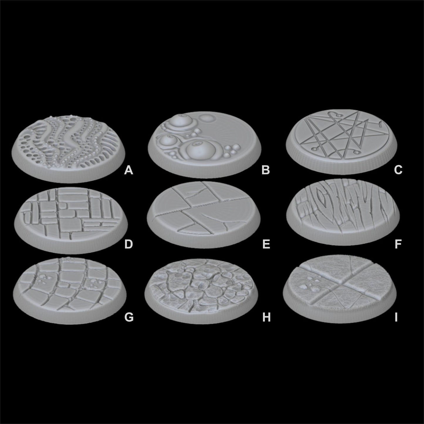 25mm Textured Bases from Dice Heads