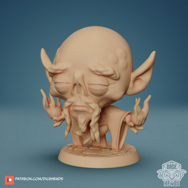 Gith Monk Chibi, Githzerai Monk, Dice Heads
