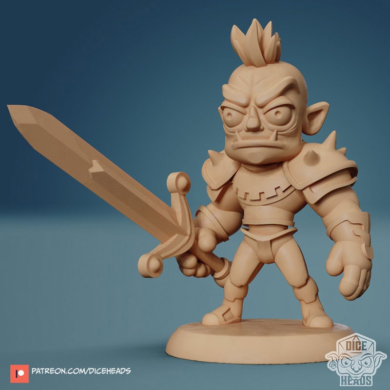 Orc Chibi, Half Orc, Dice Heads