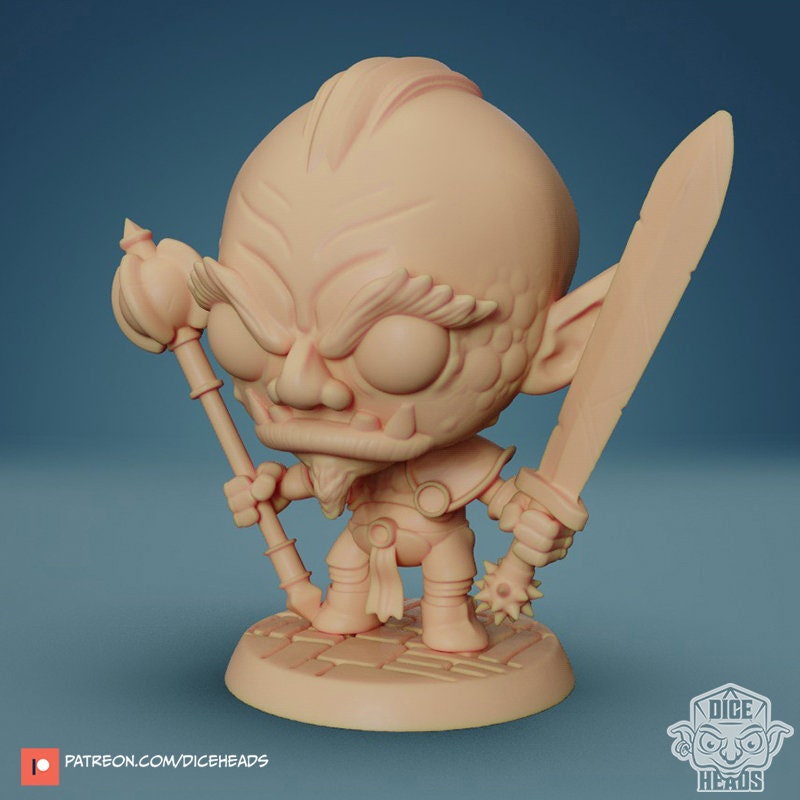 Orc Chibi, Half Orc, Dice Heads