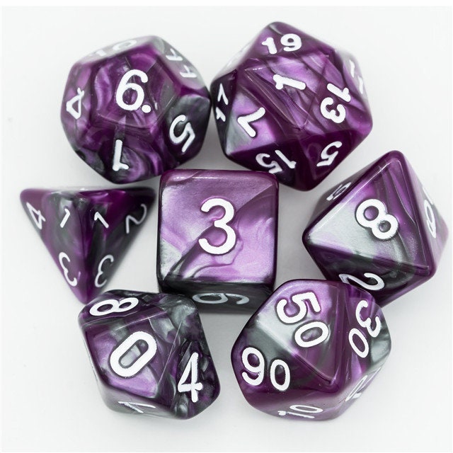 Fundamentals Purple & Silver Dice