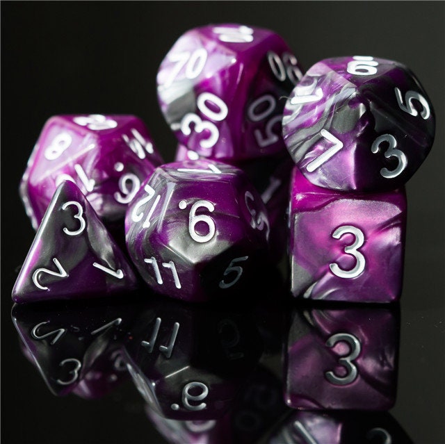 Fundamentals Purple & Silver Dice