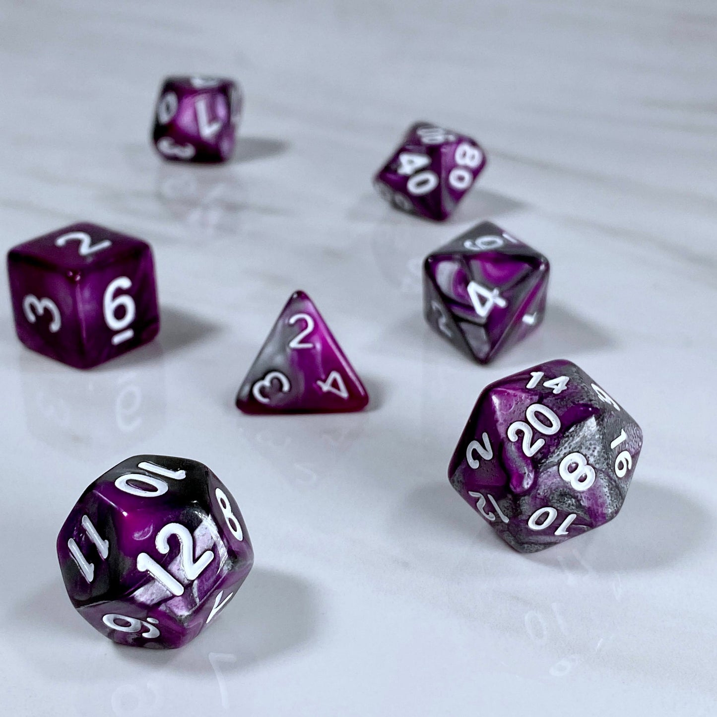 Fundamentals Purple & Silver Dice