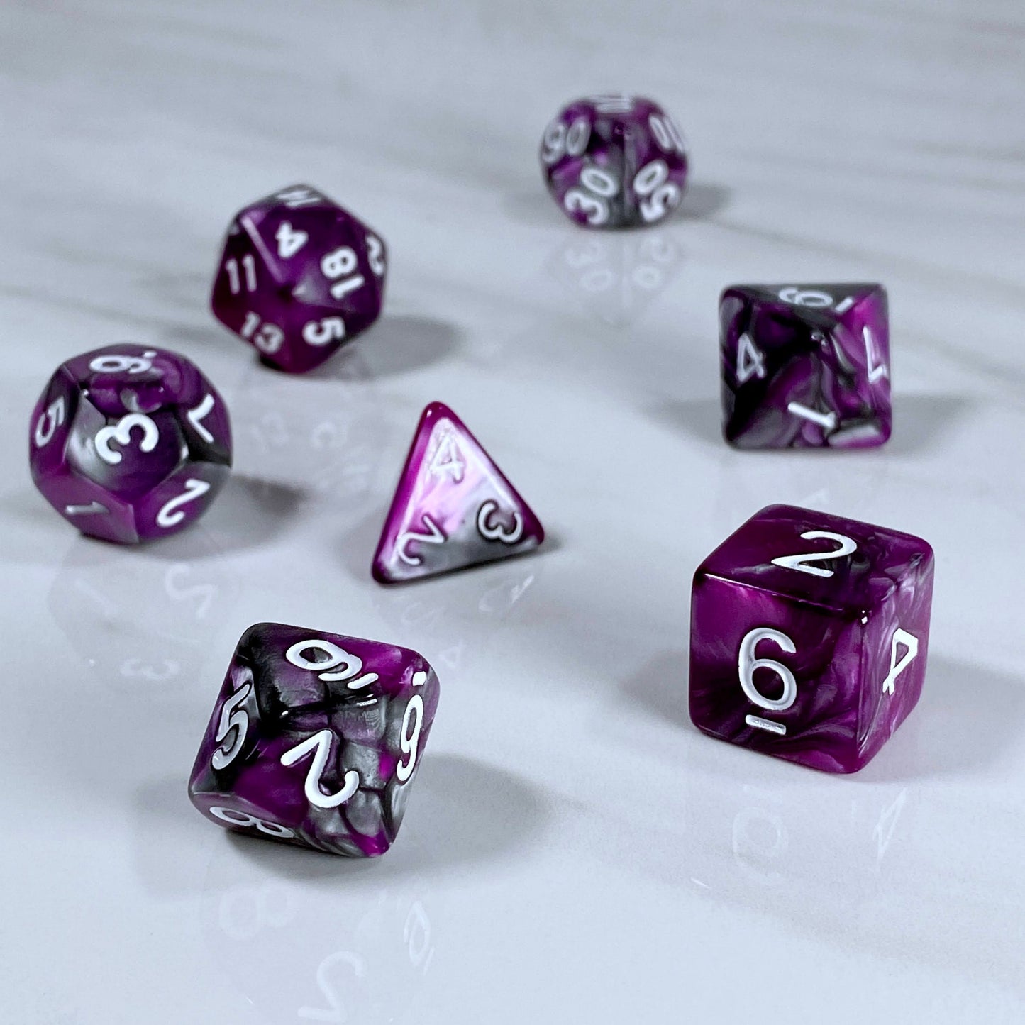 Fundamentals Purple & Silver Dice