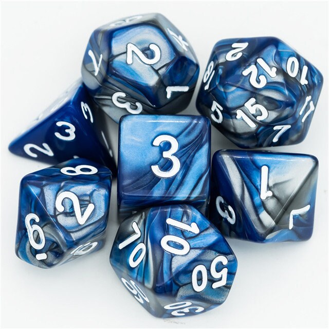 Fundamentals Blue & Silver Dice