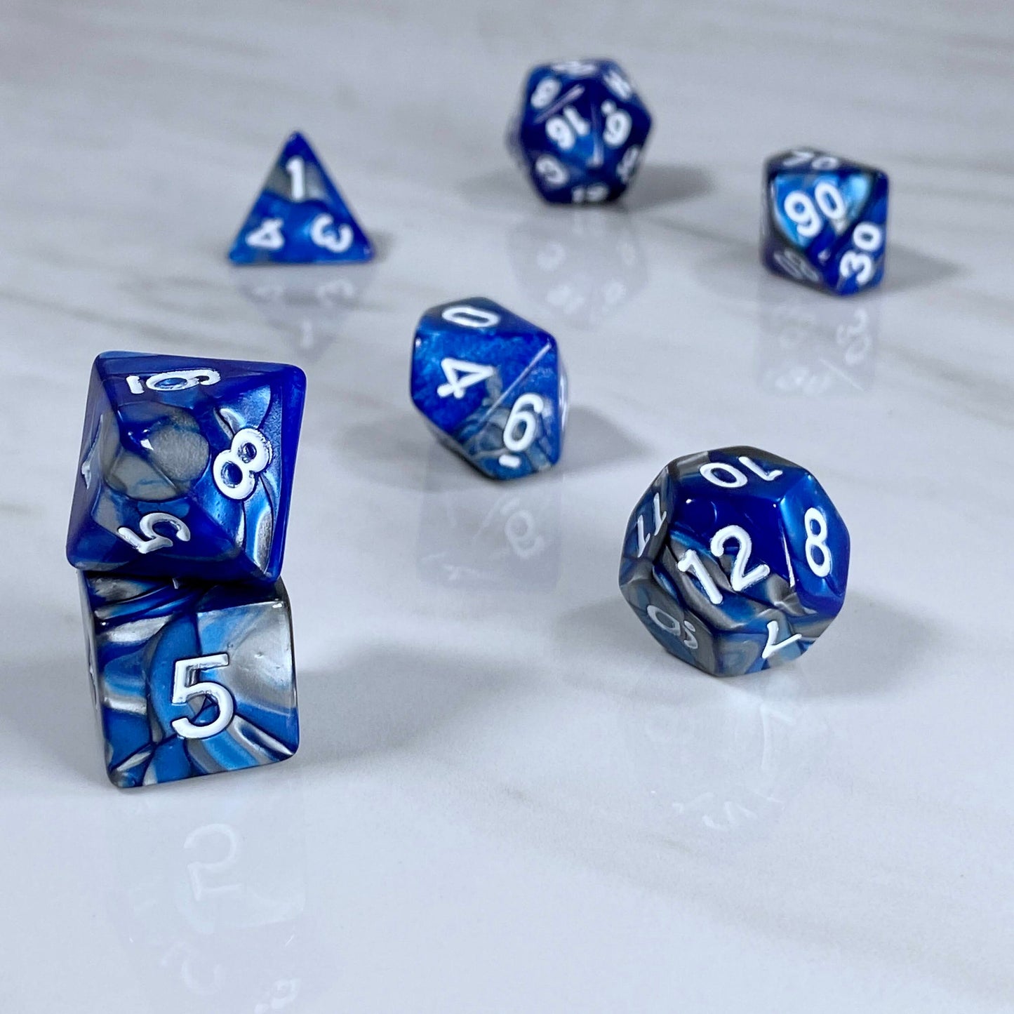 Fundamentals Blue & Silver Dice
