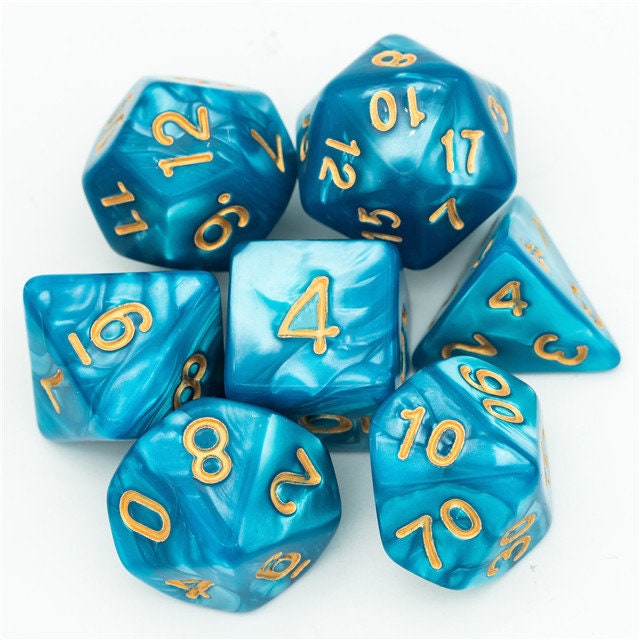 Fundamentals Turquoise Marble Dice